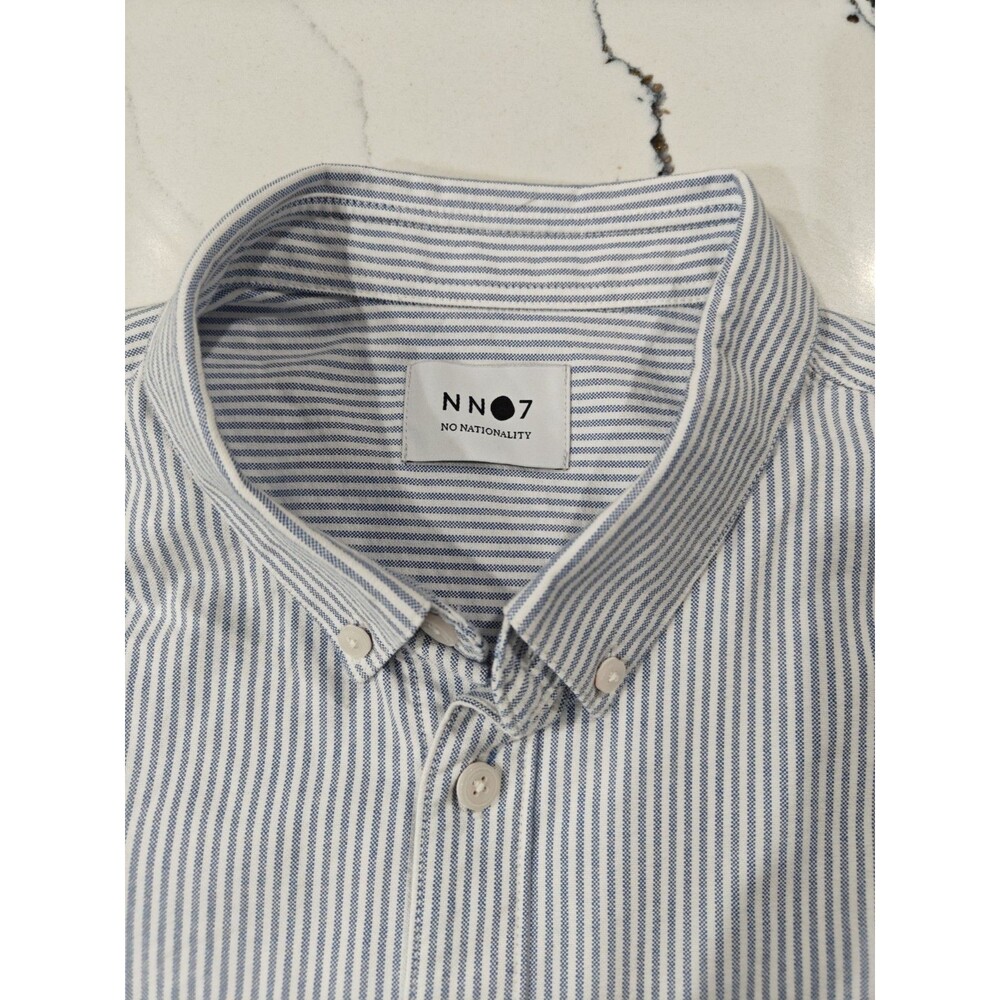 NN07 Blue Stripe Cotton Button-Down Shirt